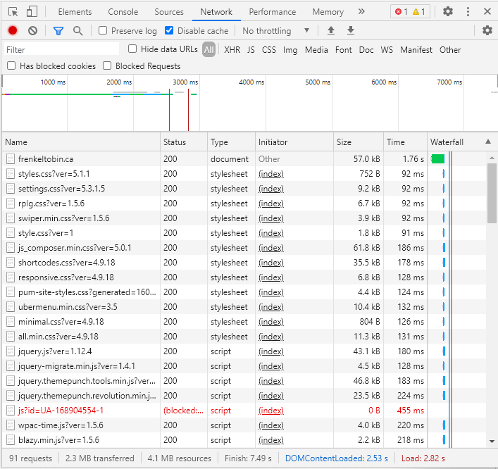 slow network waterfall